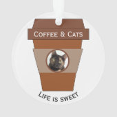 koffie en katten - Het leven is lekker Ornament (achterkant)