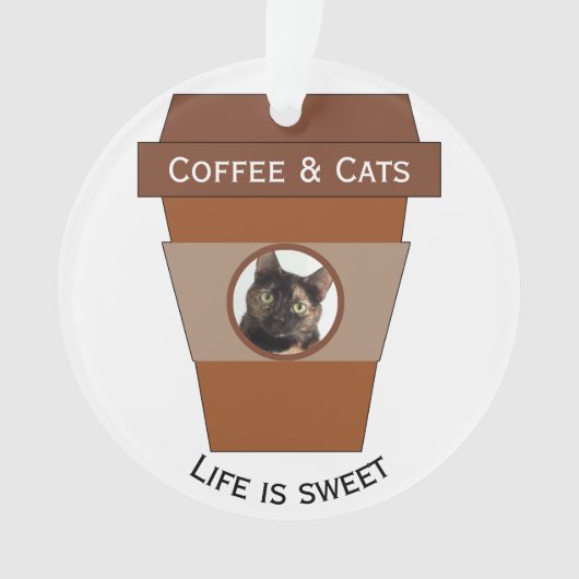 koffie en katten - Het leven is lekker Ornament (voorkant)