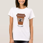 koffie en katten - Het leven is lekker T-shirt (Voorkant)