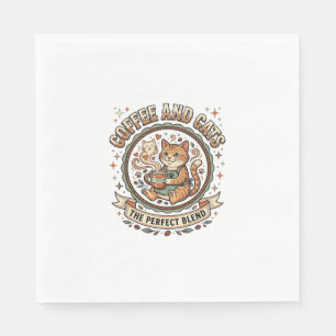 Koffie En Katten Kat Koffie Vintage Vector Kunst T Servet