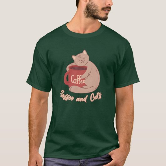 Koffie en Katten Kat Moeder Kat Liefhebbers Kat Vr T-shirt (Voorkant)