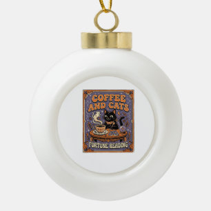 Koffie En Katten Kat Thee Bladeren Koffie Geluks L Keramische Bal Ornament