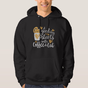Koffie en katten Kleding voor Mannen Vrouwen Kat L Hoodie