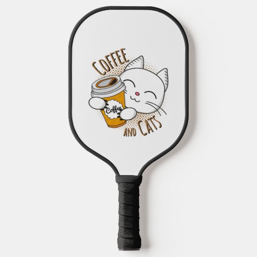 Koffie en katten, koffie, kat, katten, kitten pickleball paddle (Voorkant)