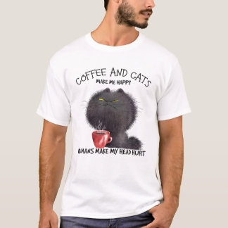 Koffie en katten maken me gelukkig t-shirt