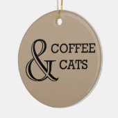 Koffie en katten met aangepaste foto keramisch ornament (Links)