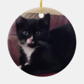 Koffie en katten met aangepaste foto keramisch ornament (Achterkant)