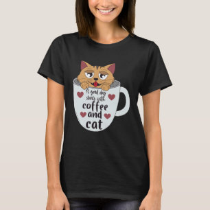 koffie en katten Mocha espresso cappuccino ontbij T-shirt