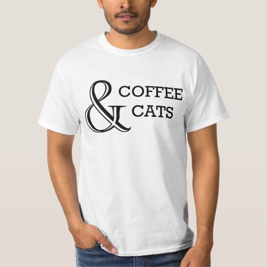 Koffie en katten t-shirt (Voorkant)