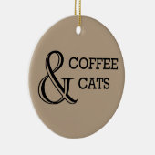 Koffie- en kattenversiering keramisch ornament (Rechts)