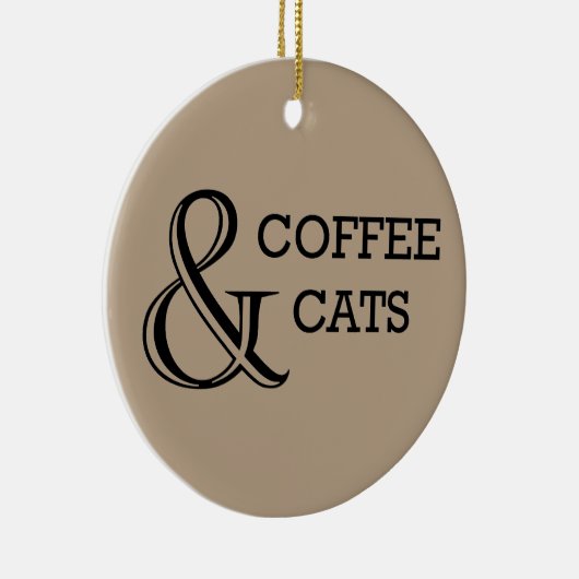 Koffie- en kattenversiering keramisch ornament (Rechts)
