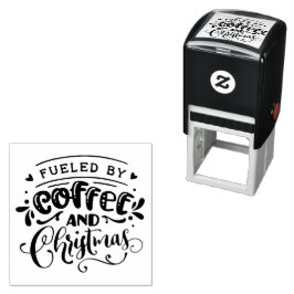 Koffie en Kerst Zelfinkt Rubber Stamp Zelfinktende Stempel