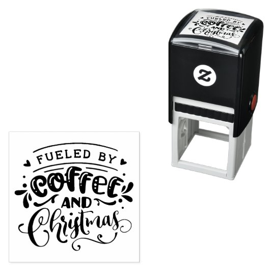 Koffie en Kerst Zelfinkt Rubber Stamp Zelfinktende Stempel (In situ)
