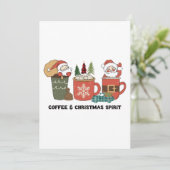 Koffie en kerstgeest kaart (Staand voorkant)