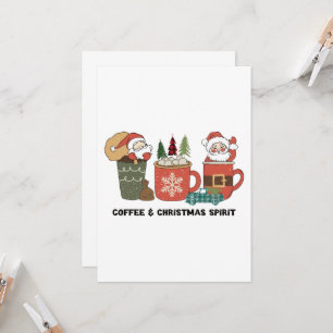Koffie en kerstgeest kaart