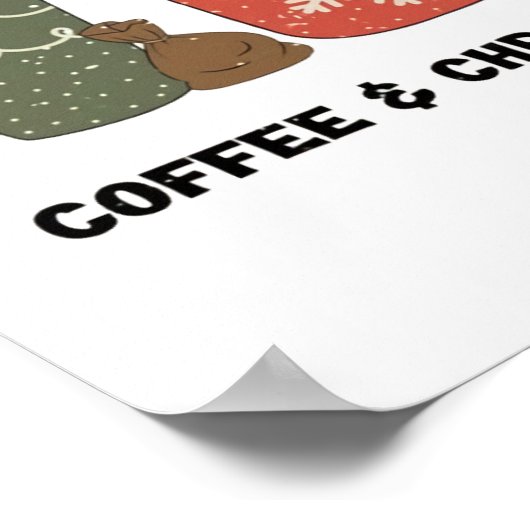 Koffie en kerstgeest poster (Hoek)