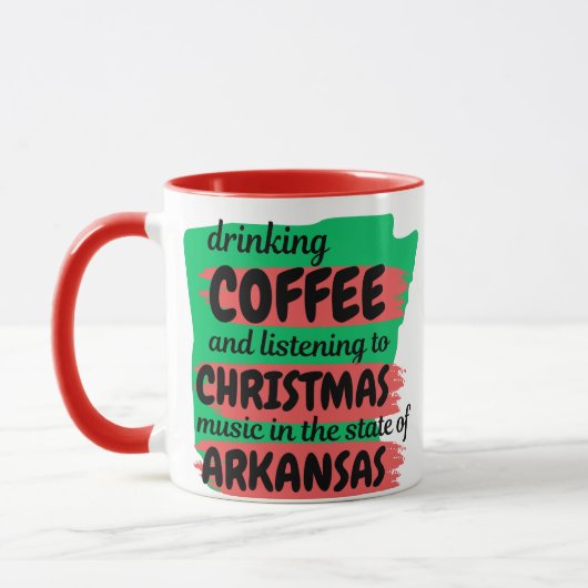 Koffie en kerstliedjes in Arkansas  Mok (Links)