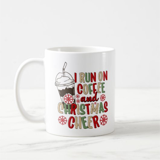 Koffie en Kerstmis Cheer Retro Groovy Kerstmis Koffiemok (Links)