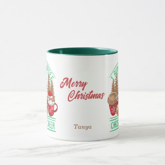 Koffie en Kerstmis Cheer Retro Style Vakantie Mok (Midden)