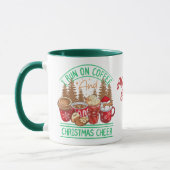 Koffie en Kerstmis Cheer Retro Style Vakantie Mok (Links)