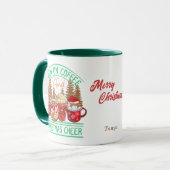Koffie en Kerstmis Cheer Retro Style Vakantie Mok (Voorkant links)