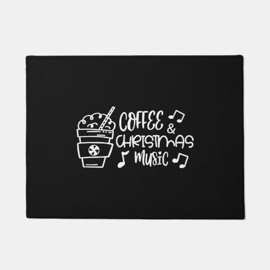 Koffie en kerstmuziek deurmat (Voorkant)