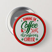 Koffie en Kerstvreugde Ronde Button 7,6 Cm (Voorkant /achterkant)