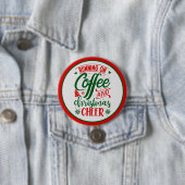 Koffie en Kerstvreugde Ronde Button 7,6 Cm (In situ)