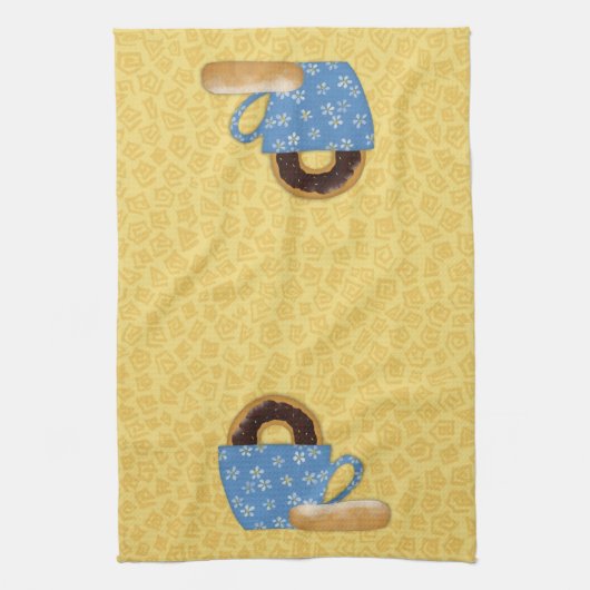 Koffie en keukenhanddoek voor donuts (Verticaal)