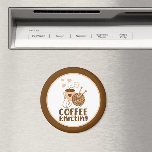 Koffie en Knitting Magnet (Insitu (Vaatwasser))