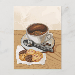 Koffie en koekjes  briefkaart