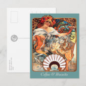 Koffie en koekjes CC0411 Alphonse Mucha Briefkaart (Voorkant / Achterkant)