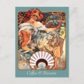 Koffie en koekjes CC0411 Alphonse Mucha Briefkaart (Voorkant)