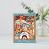 Koffie en koekjes CC0411 Alphonse Mucha Briefkaart (Staand voorkant)