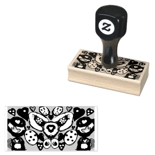 Koffie en koekjes en chocolade rubberstempel (Gestempeld)