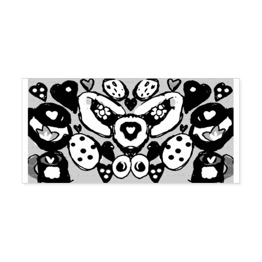 Koffie en koekjes en chocolade rubberstempel (Afrduk)