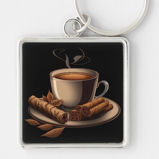 Koffie en koekjes Sleutelhanger (Voorkant)