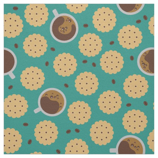 Koffie en koekjes stof (Swatch)