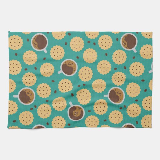 Koffie en koekjes theedoek (Horizontaal)