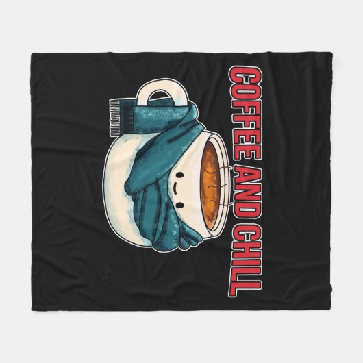 Koffie en koelen fleece deken (Voorkant (Horizontaal))