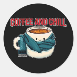 Koffie en koelen ronde sticker