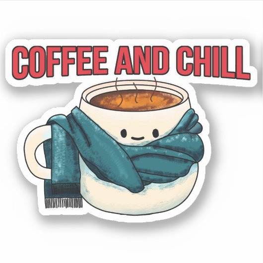 Koffie en koelen sticker (Voorkant)