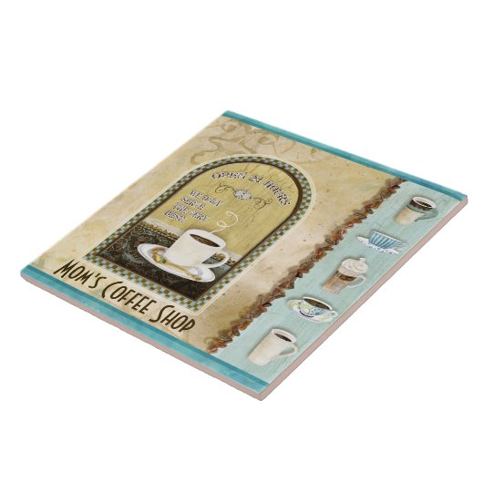 Koffie en koffie van mama kopen Java Latte Kitchen Tegeltje (Zijkant)