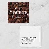 Koffie- en koffiebonen vierkante visitekaartje (Voorkant / Achterkant)