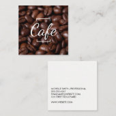 Koffie- en koffiebonen vierkante visitekaartje (Voorkant / Achterkant)