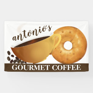 Koffie- en koffiewinkelen spandoek