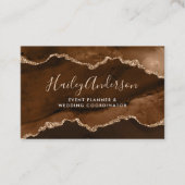 Koffie- en koperglitterWaterverf gelast agaat Visitekaartje (Voorkant)