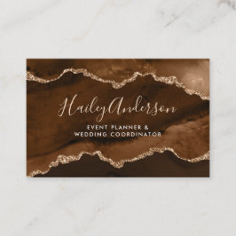 Koffie- en koperglitterWaterverf gelast agaat Visitekaartje