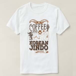 Koffie en Koreaanse Jindo Grappige Hond Liefhebber T-shirt