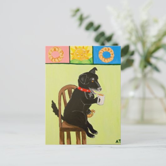 Koffie en krullers II Briefkaart (Staand voorkant)